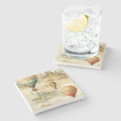 heteluchtballon in een sereen landschap (4) stenen onderzetter (Zijkant)