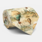  heteluchtballon in een sereen landschap (4) stropdas (Opgerold)