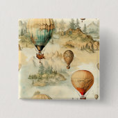 heteluchtballon in een sereen landschap (4) vierkante button 5,1 cm (Voorkant)