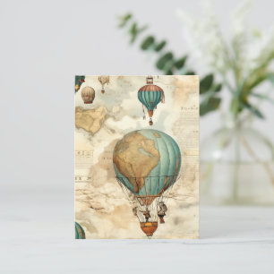  heteluchtballon in een sereen landschap (5) briefkaart