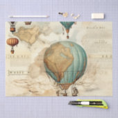  heteluchtballon in een sereen landschap (5) tissuepapier (Craft)