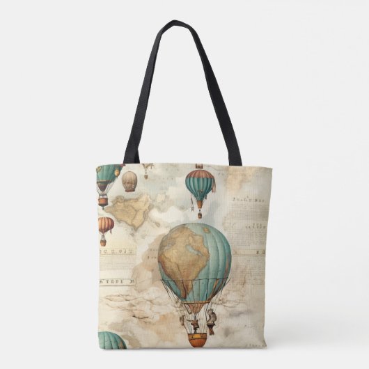 heteluchtballon in een sereen landschap (5) tote bag (Achterkant)