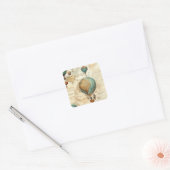  heteluchtballon in een sereen landschap (5) vierkante sticker (Envelop)