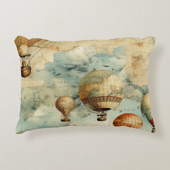  heteluchtballon in een sereen landschap (6) accent kussen (Voorkant)