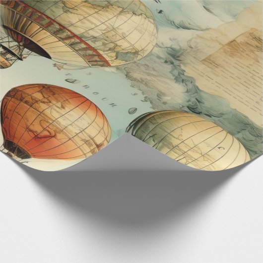  heteluchtballon in een sereen landschap (6) cadeaupapier (Hoek)