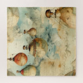 heteluchtballon in een sereen landschap (6) legpuzzel (Horizontaal)