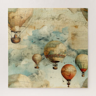 heteluchtballon in een sereen landschap (6) legpuzzel