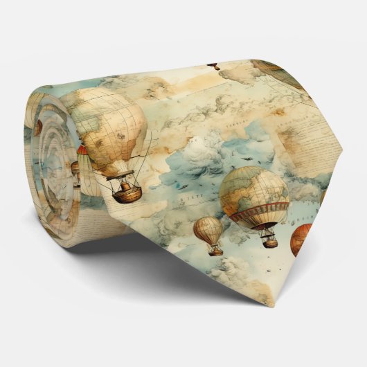  heteluchtballon in een sereen landschap (6) stropdas (Opgerold)