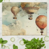 heteluchtballon in een sereen landschap (6) theedoek (Gevouwen)
