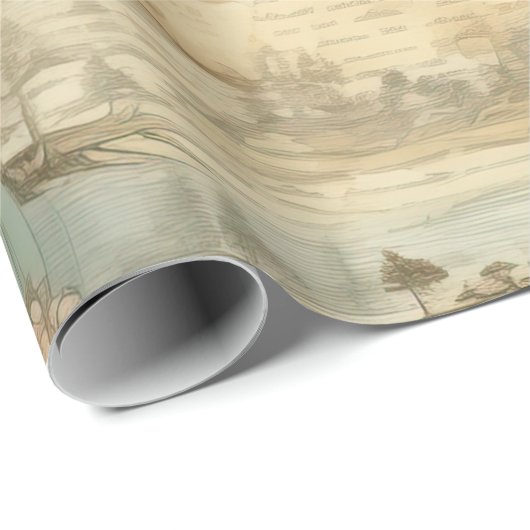  heteluchtballon in een sereen landschap (7) cadeaupapier (Rol Hoek)