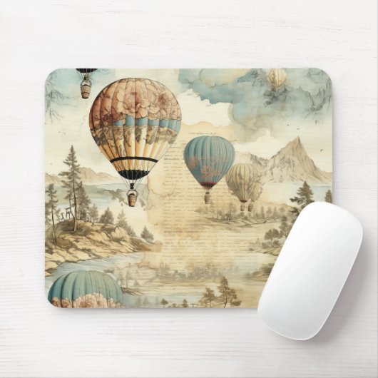  heteluchtballon in een sereen landschap (7) muismat (Met muis)