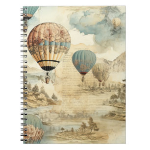  heteluchtballon in een sereen landschap (7) notitieboek