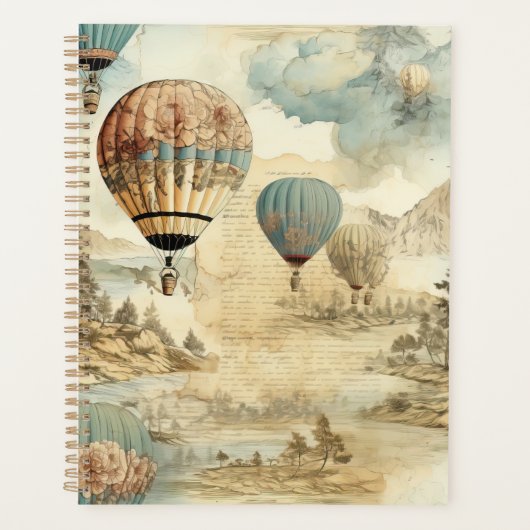  heteluchtballon in een sereen landschap (7) planner (Voorkant)