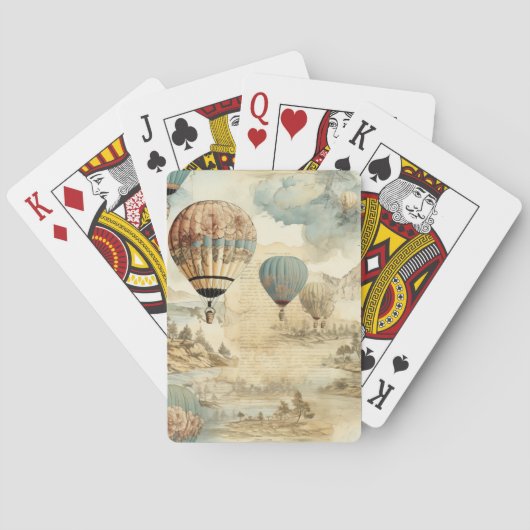  heteluchtballon in een sereen landschap (7) pokerkaarten (Achterkant)
