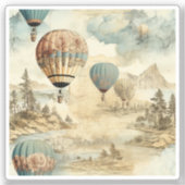 heteluchtballon in een sereen landschap (7) sticker (Voorkant)