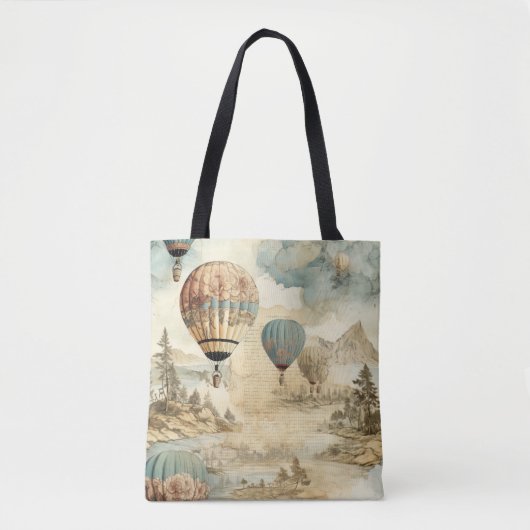  heteluchtballon in een sereen landschap (7) tote bag (Voorkant)
