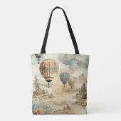  heteluchtballon in een sereen landschap (7) tote bag (Achterkant)