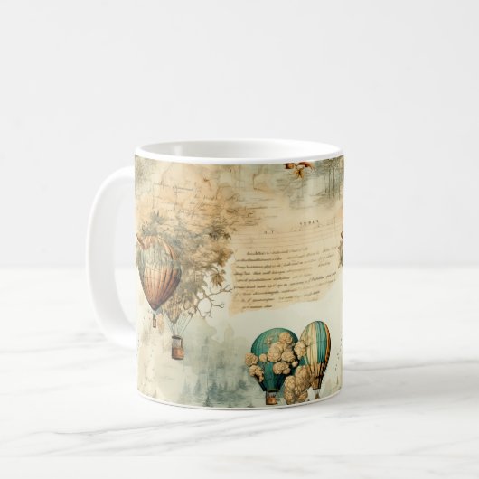  heteluchtballon in een sereen landschap (8) koffiemok (Voorkant links)