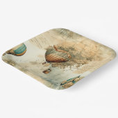  heteluchtballon in een sereen landschap (8) papieren bordje (Gebogen)