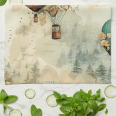 heteluchtballon in een sereen landschap (8) theedoek (Gevouwen)