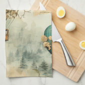 heteluchtballon in een sereen landschap (8) theedoek (Quarter Fold)