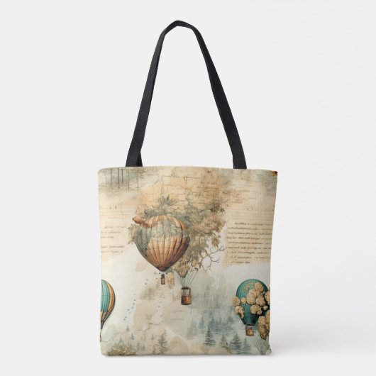 heteluchtballon in een sereen landschap (8) tote bag (Achterkant)
