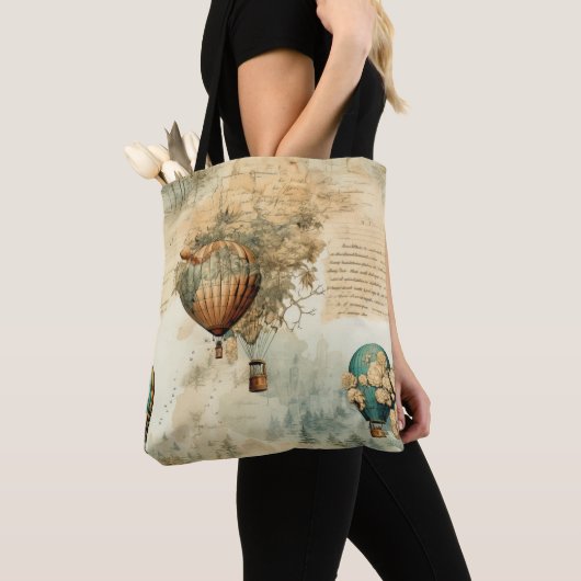 heteluchtballon in een sereen landschap (8) tote bag (Dichtbij)