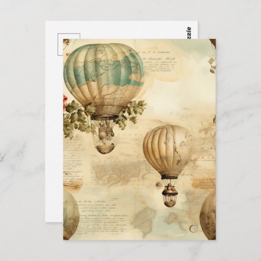 heteluchtballon in een sereen landschap (9) briefkaart (Voorkant / Achterkant)