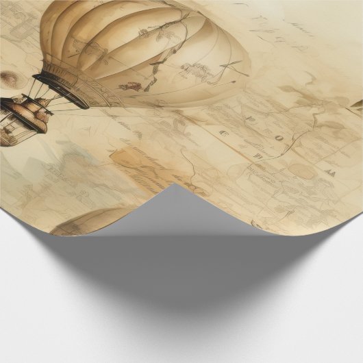 heteluchtballon in een sereen landschap (9) cadeaupapier (Hoek)