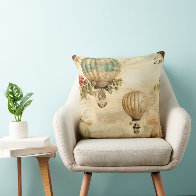  heteluchtballon in een sereen landschap (9) kussen (Stoel)