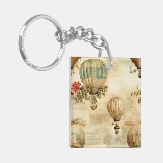 heteluchtballon in een sereen landschap (9) sleutelhanger (Voorkant Links)