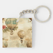  heteluchtballon in een sereen landschap (9) sleutelhanger (Achterkant)