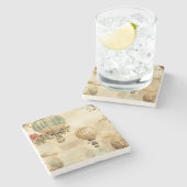  heteluchtballon in een sereen landschap (9) stenen onderzetter (Zijkant)