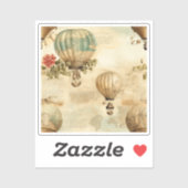  heteluchtballon in een sereen landschap (9) sticker (Vel)