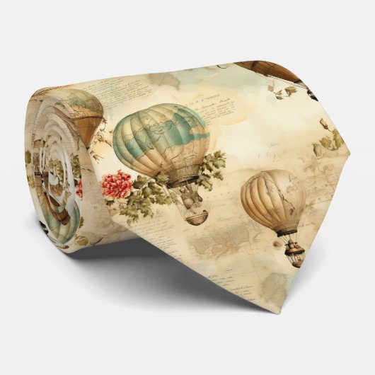  heteluchtballon in een sereen landschap (9) stropdas (Opgerold)