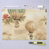 heteluchtballon in een sereen landschap (9) tissuepapier (Craft)