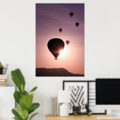 Heteluchtballon in Goreme Poster (Thuiskantoor)