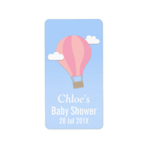 Heteluchtballon, Meisje Baby Shower Etiket