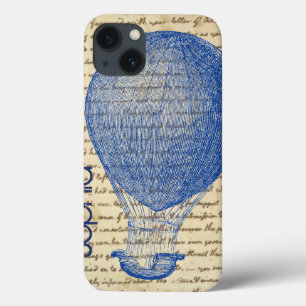 Heteluchtballon met handgeschreven naam in vintage iPhone 13 hoesje