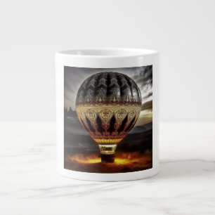 Heteluchtballon met ingewikkelde barokdesign grote koffiekop