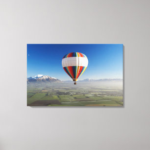 Heteluchtballon, nabij Methven, Canterbury 3 Canvas Afdruk