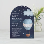  heteluchtballon Navy Blue Arch Baby shower Kaart (Staand voorkant)