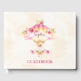 Heteluchtballon Roze Goud Gele Rozen Gastenboek