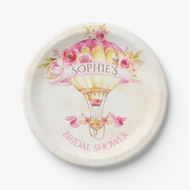 Heteluchtballon Roze Goud Gele Rozen Papieren Bordje