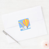 Heteluchtballon Sticker - Blauwe Achtergrond (Envelop)