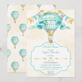 Heteluchtballon Turquoise Goud Geel Aqua Kaart