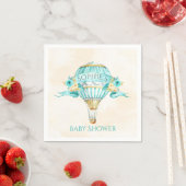 Heteluchtballon Turquoise Goud Gele Rozen Servetten (Insitu)