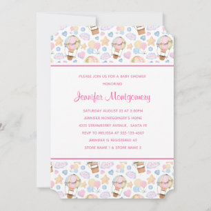 Heteluchtballon Watercolor Patroon Baby Shower Kaart