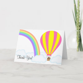 Heteluchtballon Wenskaart - Witte Achtergrond Bedankkaart