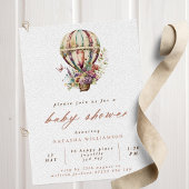  heteluchtballon & Wildflower Baby shower Kaart